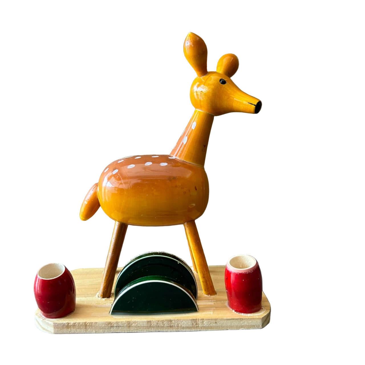 WOODEN DEER PEN STAND - ECOBASKETINDIA