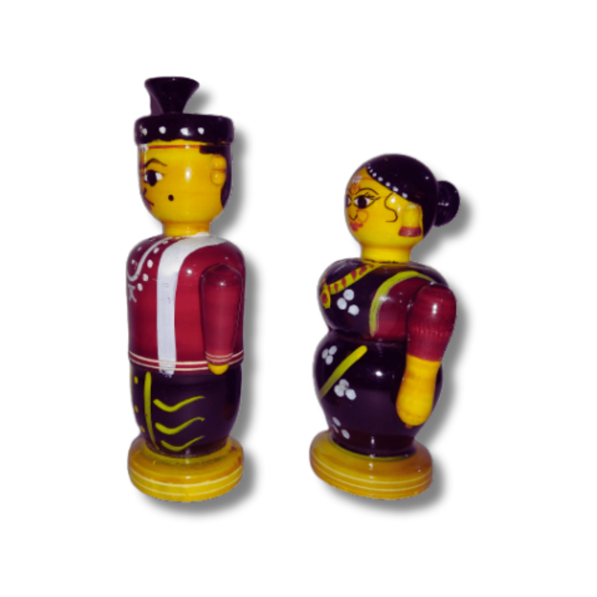 WOODEN KONAPALLI BRIDAL COUPLE SMALL AND MEDIUM