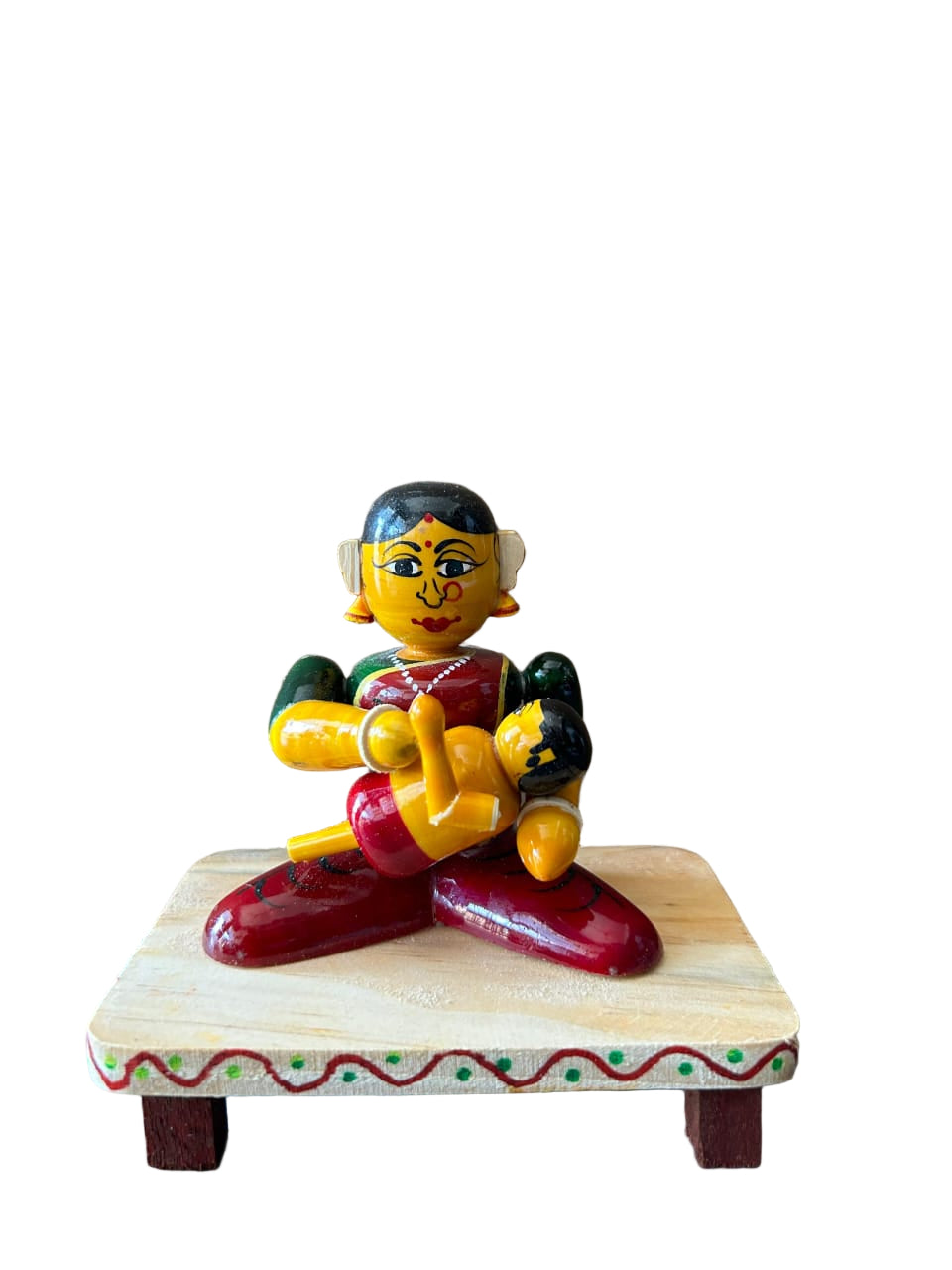 WOODEN KONDAPALLI MOTHER AND CHILD SET - ECOBASKETINDIA