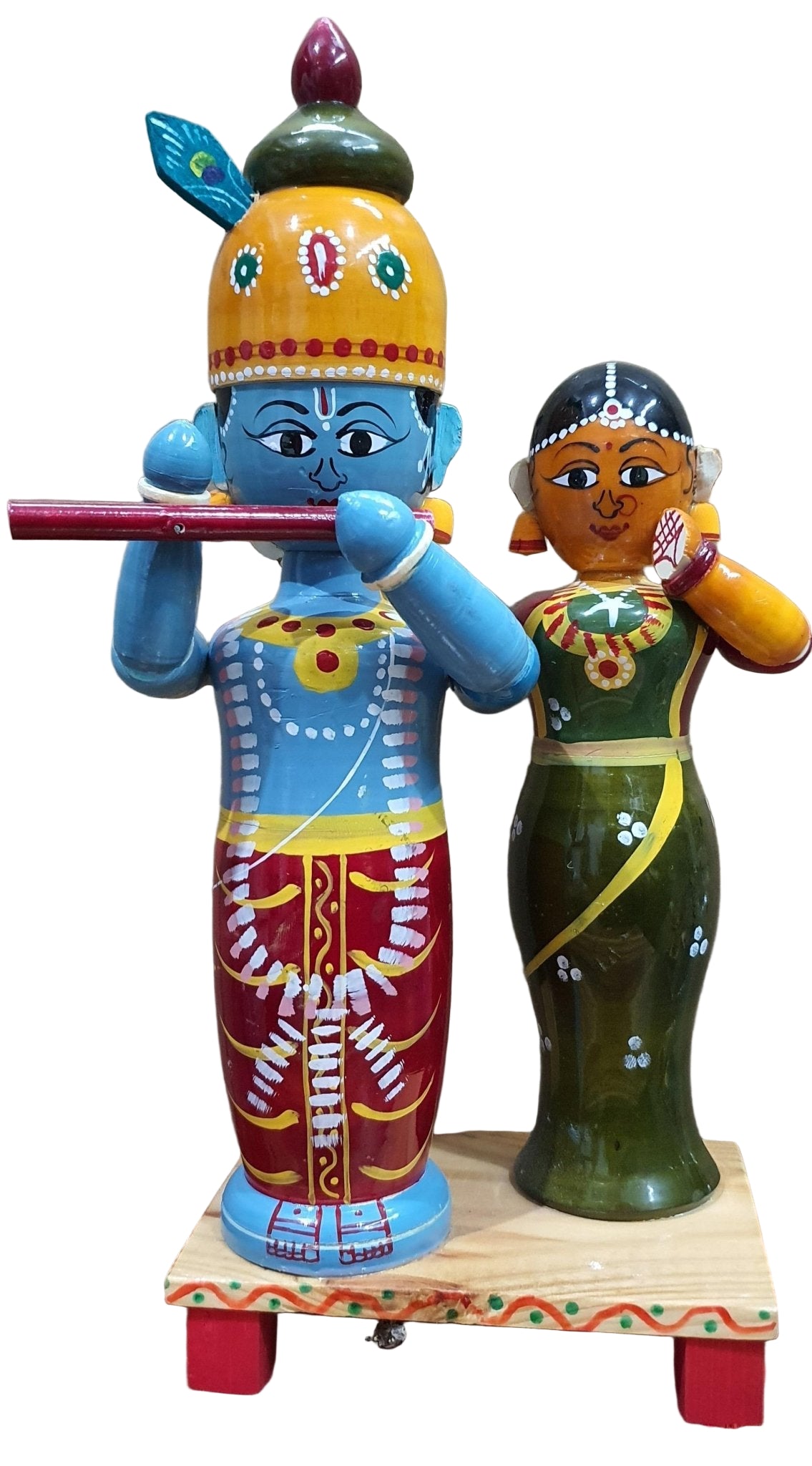 WOODEN KONDAPALLI RADHA KRISHNA - ECOBASKETINDIA