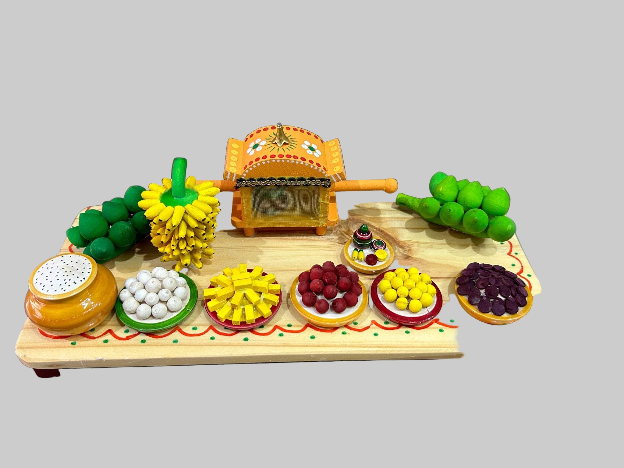 WOODEN PELLI PALLAKI SET - ECOBASKETINDIA