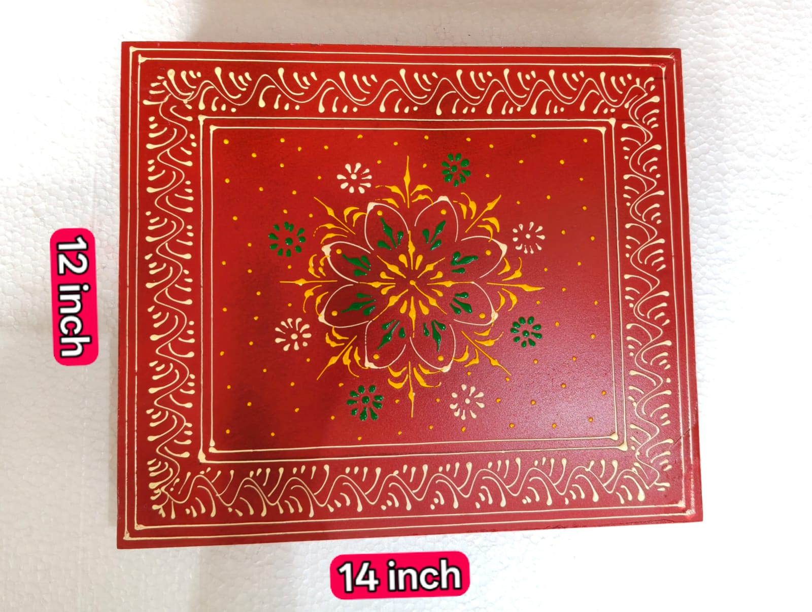 wooden pooja stool 12*14 - ECOBASKETINDIA