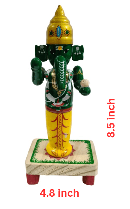 Wooden Standing Ganesh - S - ECOBASKETINDIA