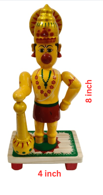 Wooden Standing Hanuman - (Small) - ECOBASKETINDIA