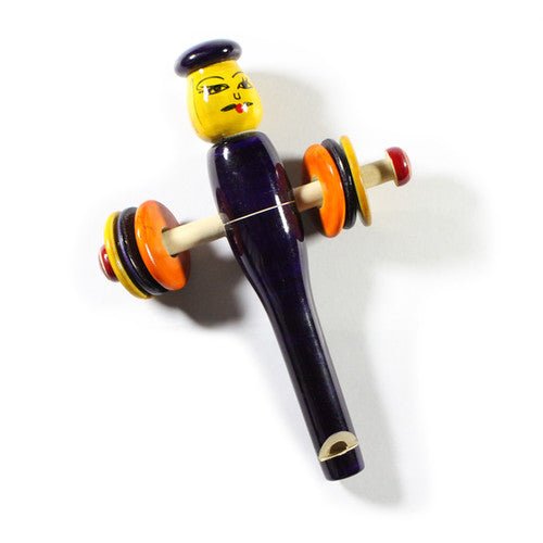 WOODEN WHISTLE RATTLER - ECOBASKETINDIA