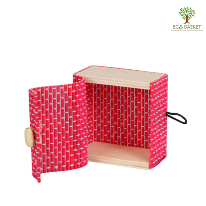 Wooden Bamboo Stick Pouch Square