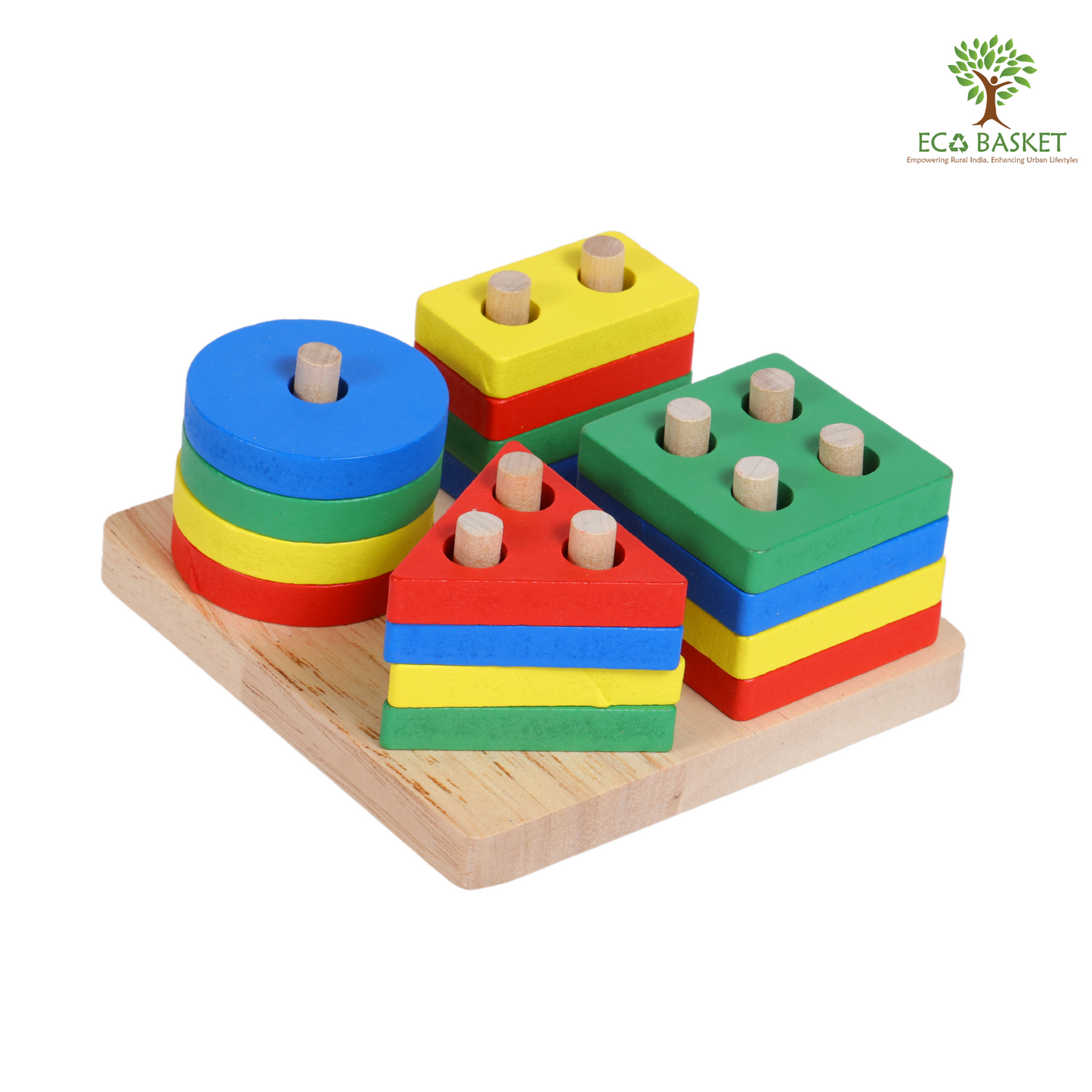 Wooden Shapes Box Square
