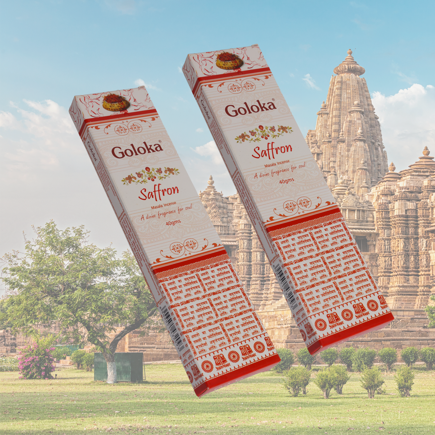 Goloka Saffron Incense Sticks - 1 Set