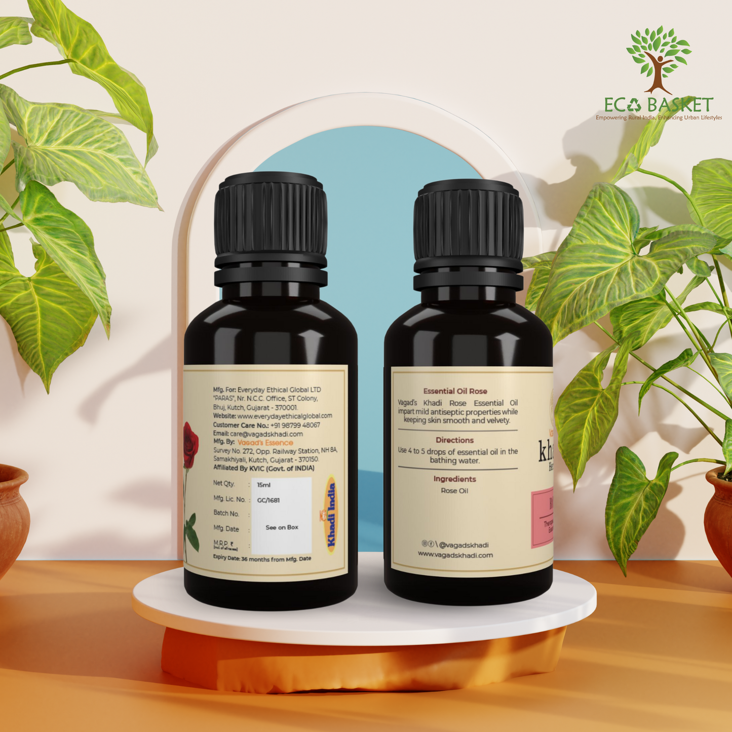 Pure 100% Rose Essential Oil 15 ml