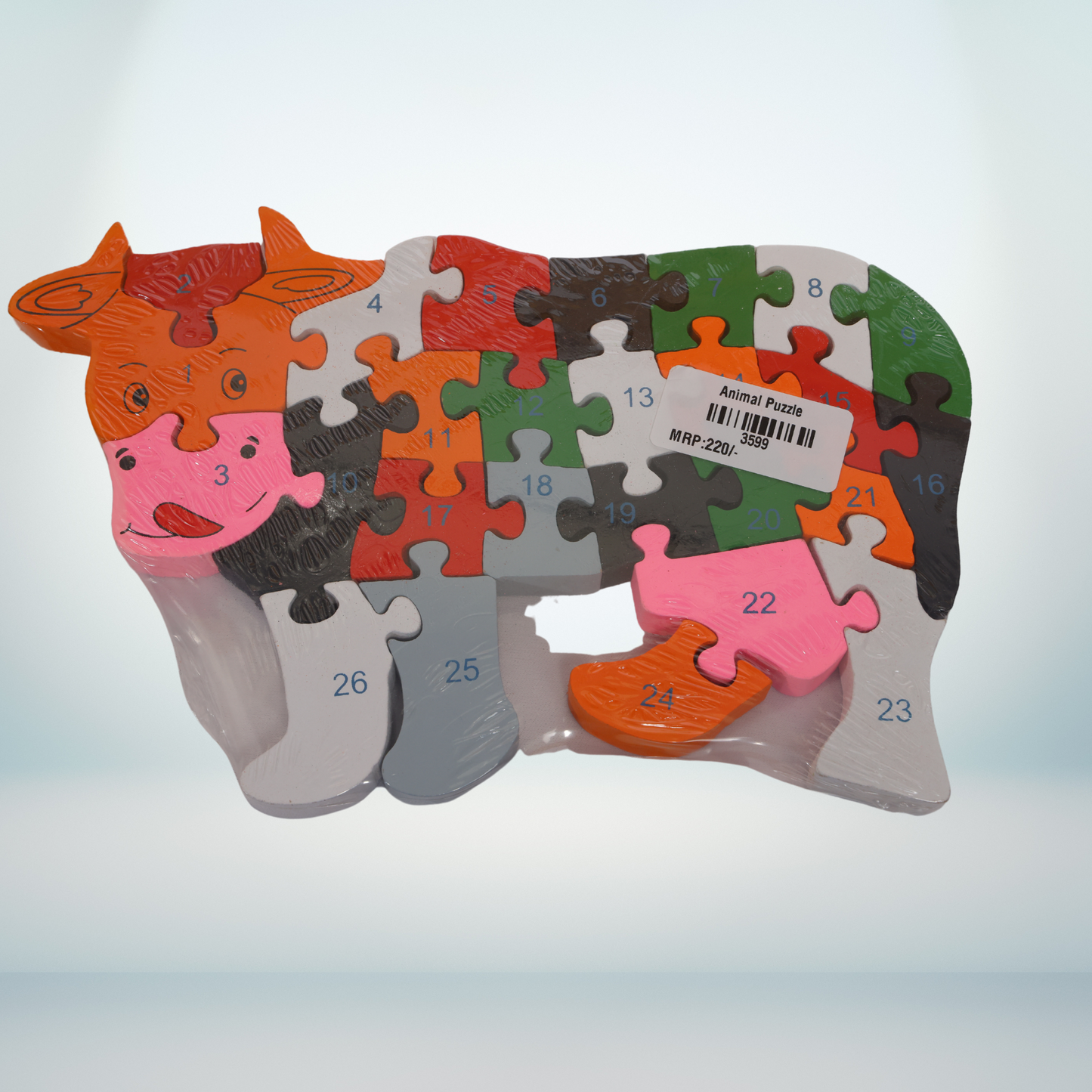 Wooden Animal Puzzle Cow