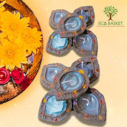 Eco Friendly Diya with Wax - 10 Pcs Pack