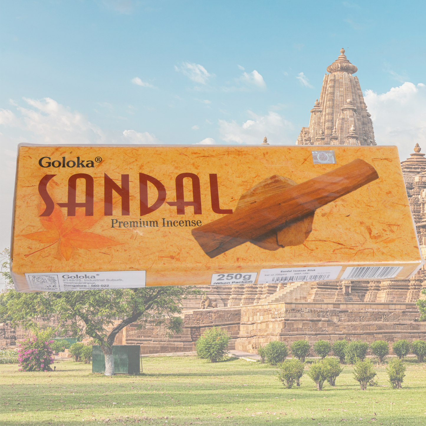 Goloka Sandal Incense Sticks - 125 Gm Each Box