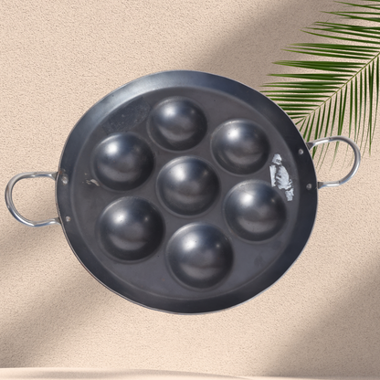 CAST IRON 7 CAVITY PANIYARAM PAN