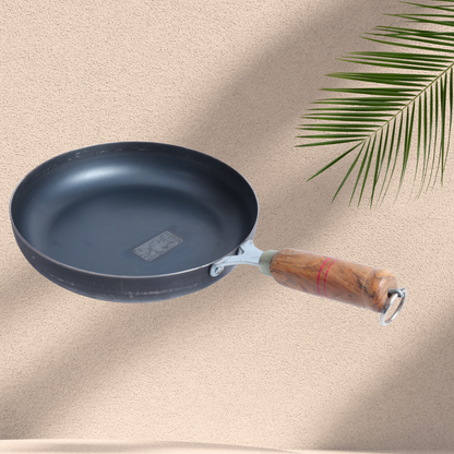 IRON 10 Inch Frying Pan with Wooden Handle
