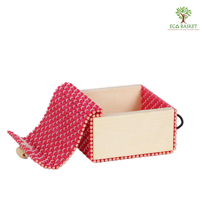 Wooden Bamboo Stick Pouch Square