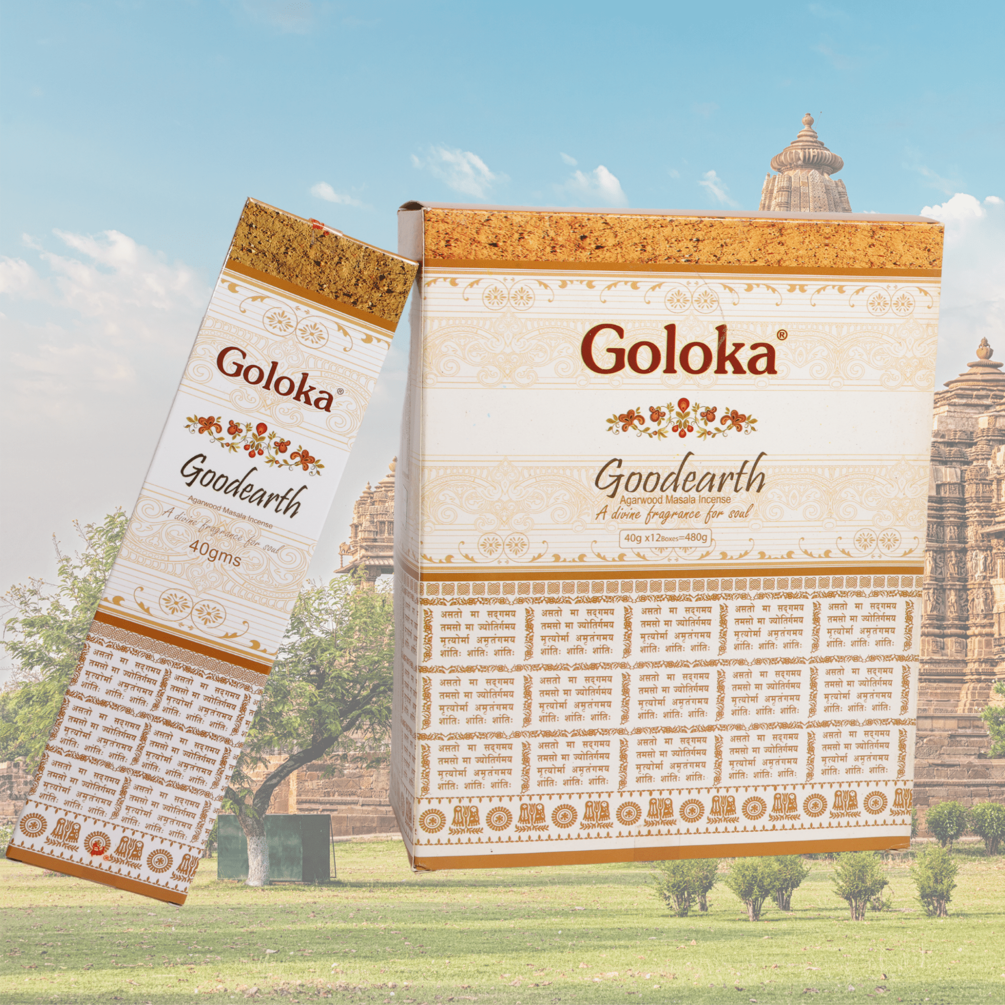 Goloka Good Earth Incense Sticks - 1 Set - ECOBASKETINDIA