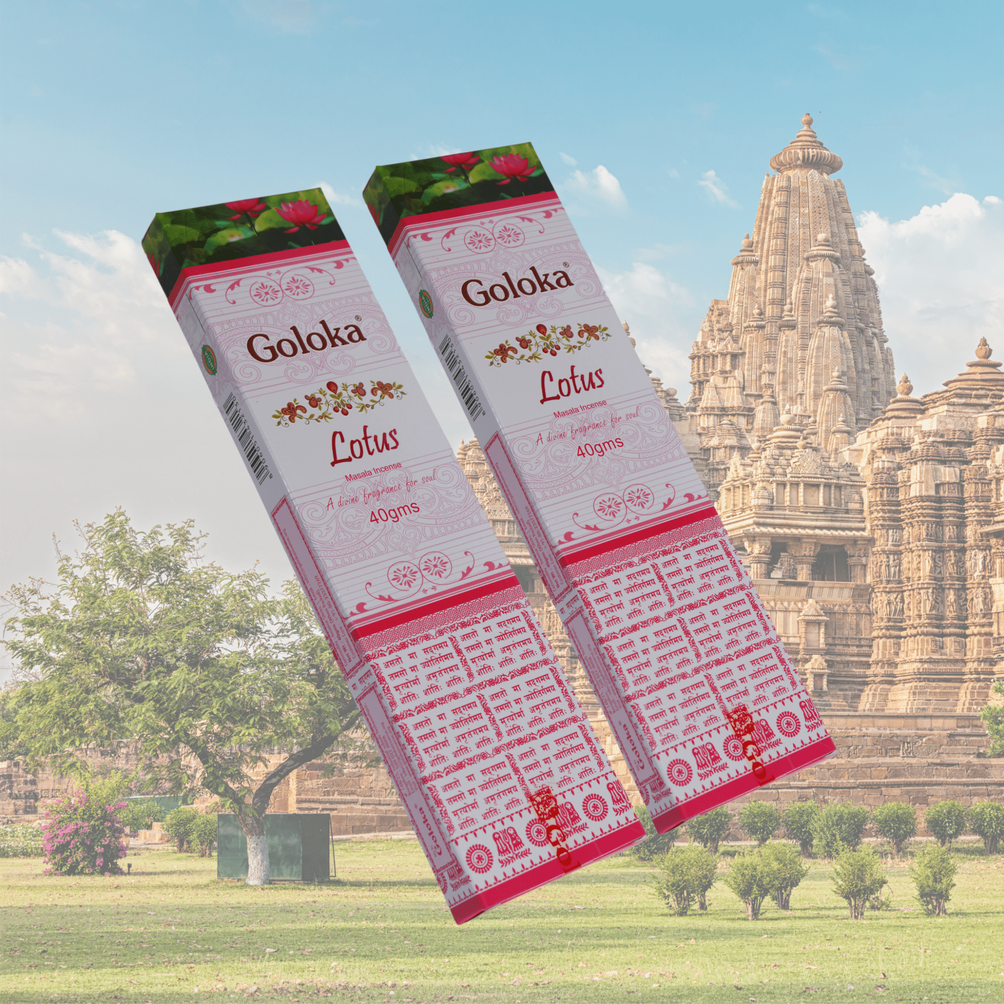 Goloka Lotus Incense Sticks - ECOBASKETINDIA