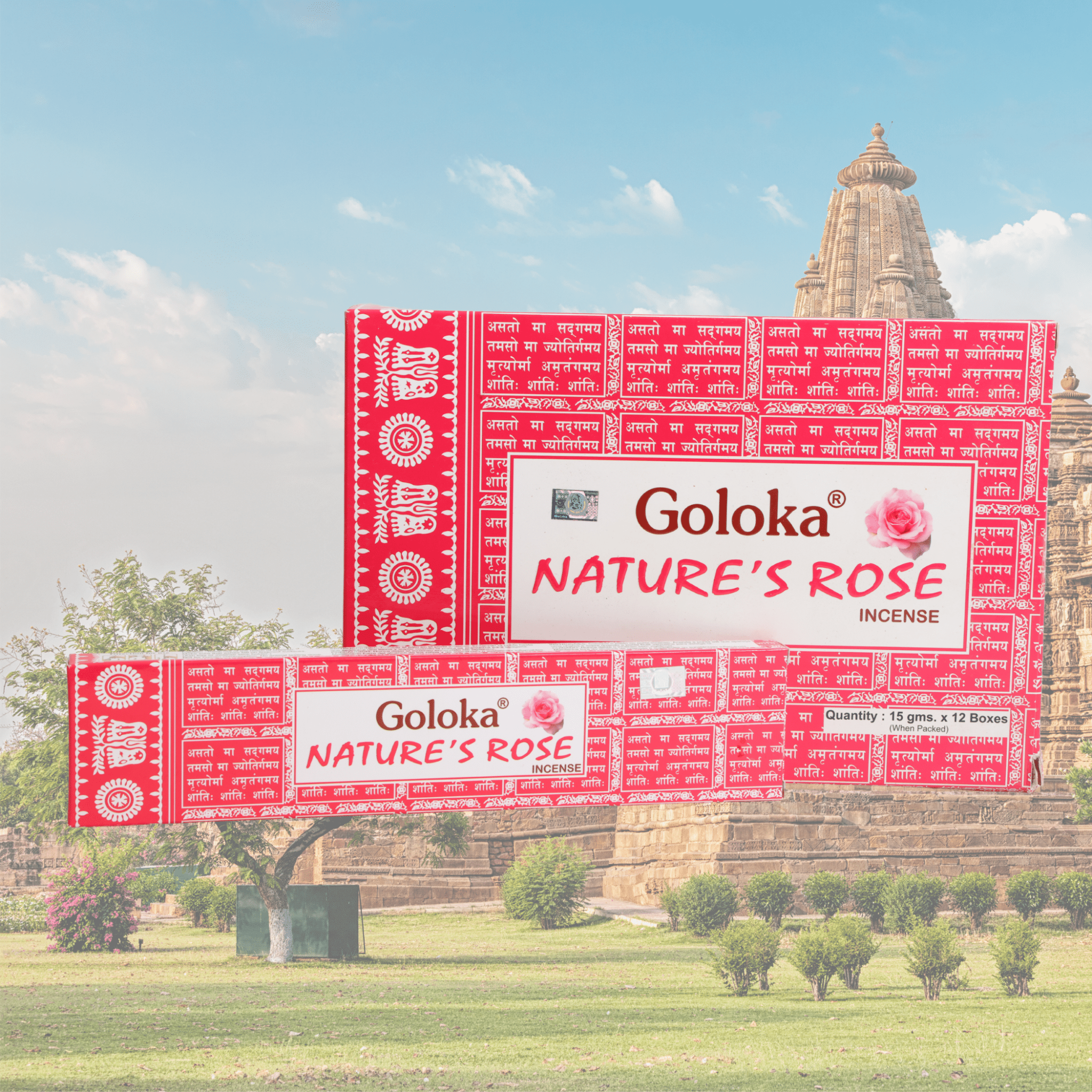 Goloka Nature's Rose Incense Sticks - 1 Set - ECOBASKETINDIA