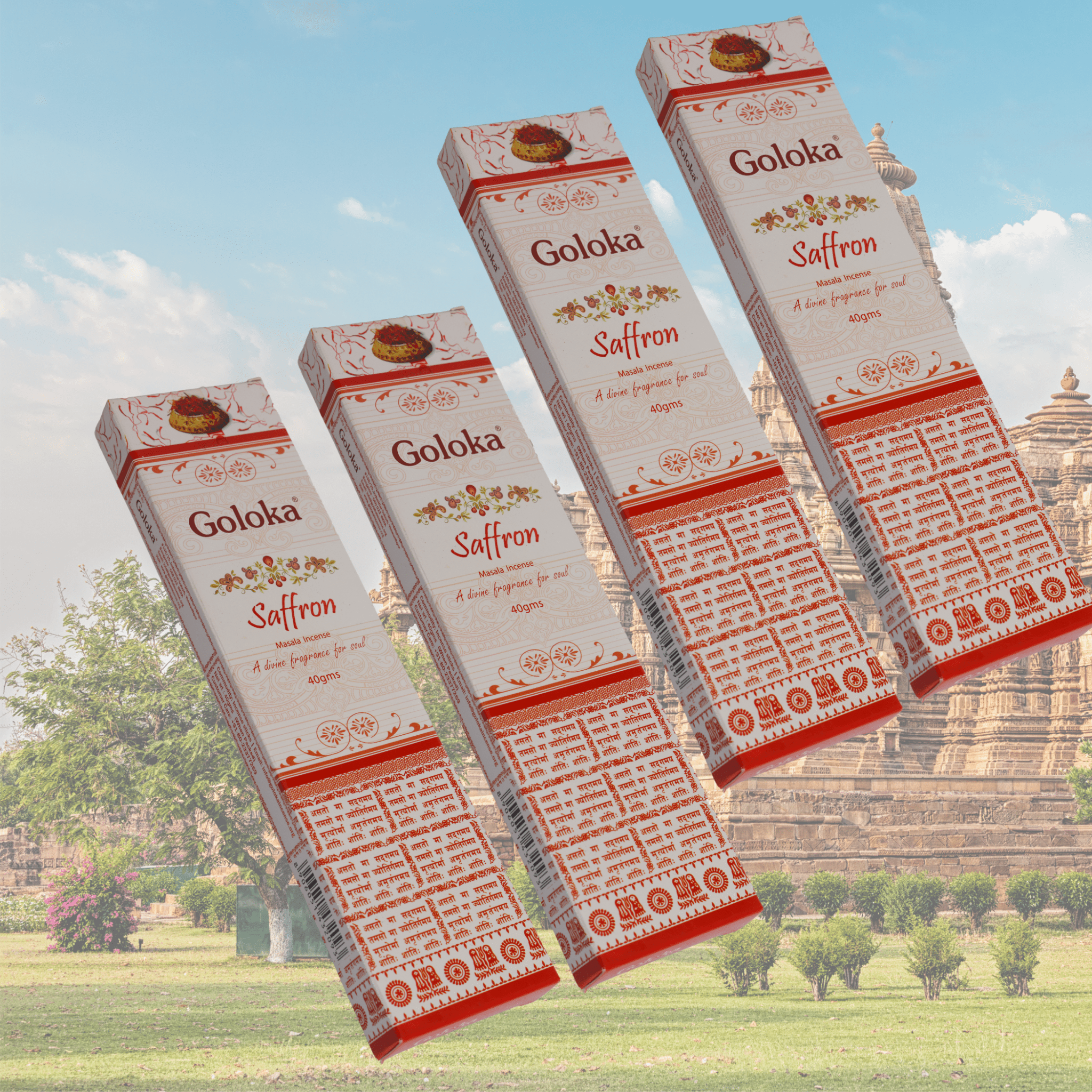 Goloka Saffron Incense Sticks