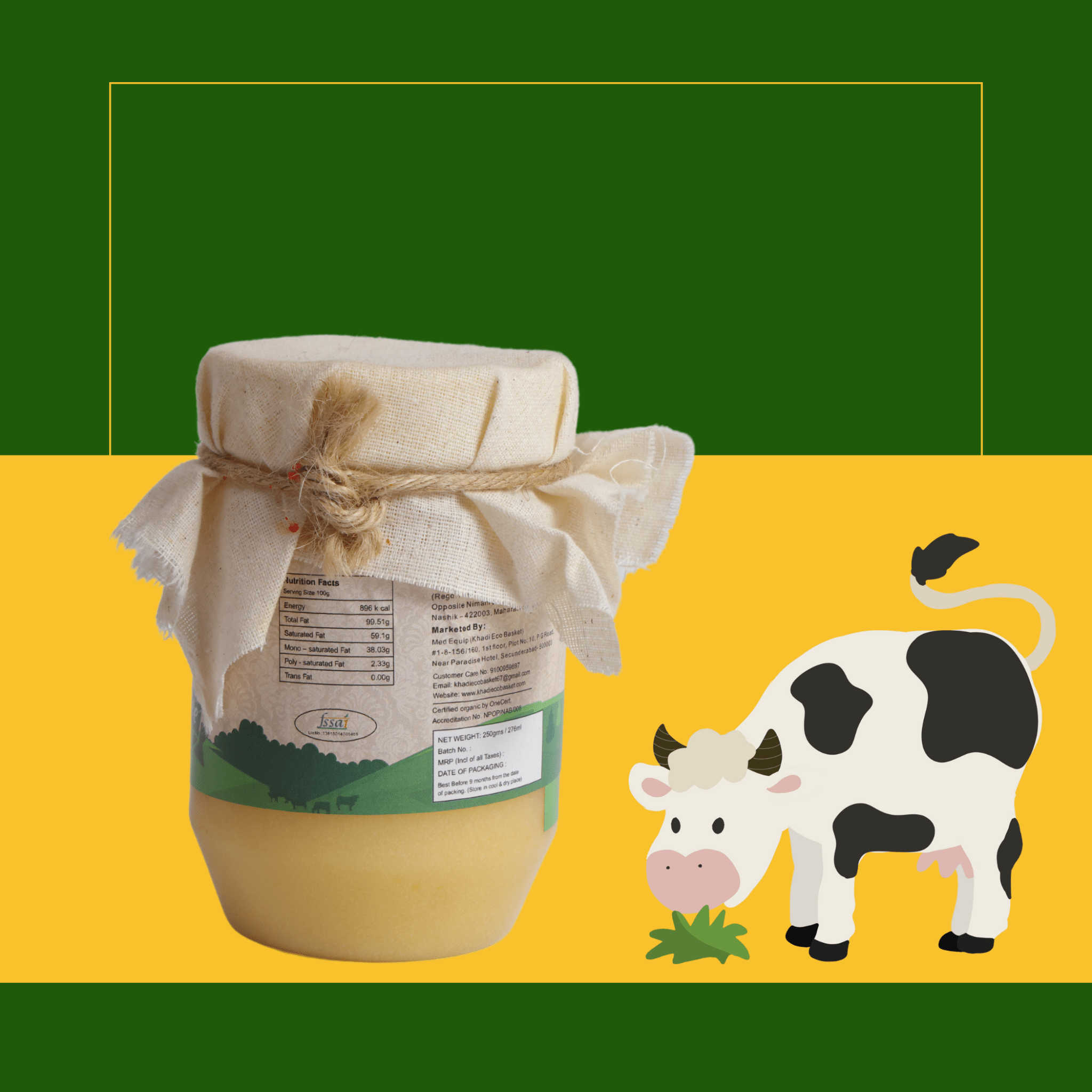 ORGANIC COW GHEE - 250 GM