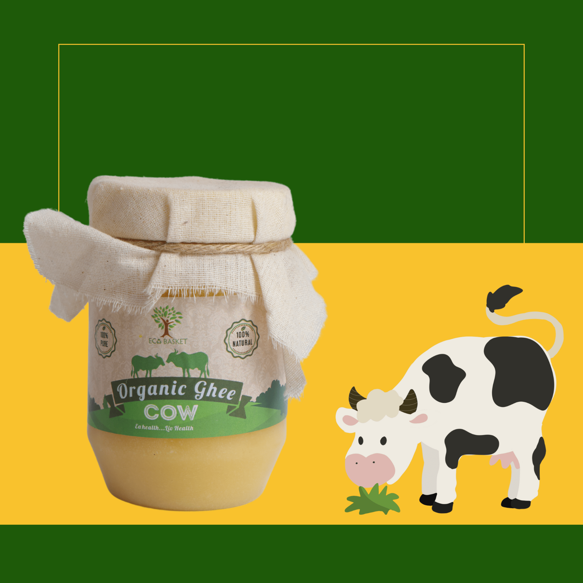 ORGANIC COW GHEE 500 gm - ECOBASKETINDIA