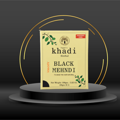 Vagad's Khadi Herbal Gramodaya Pure Natural Black Mehndi For Hair - ECOBASKETINDIA