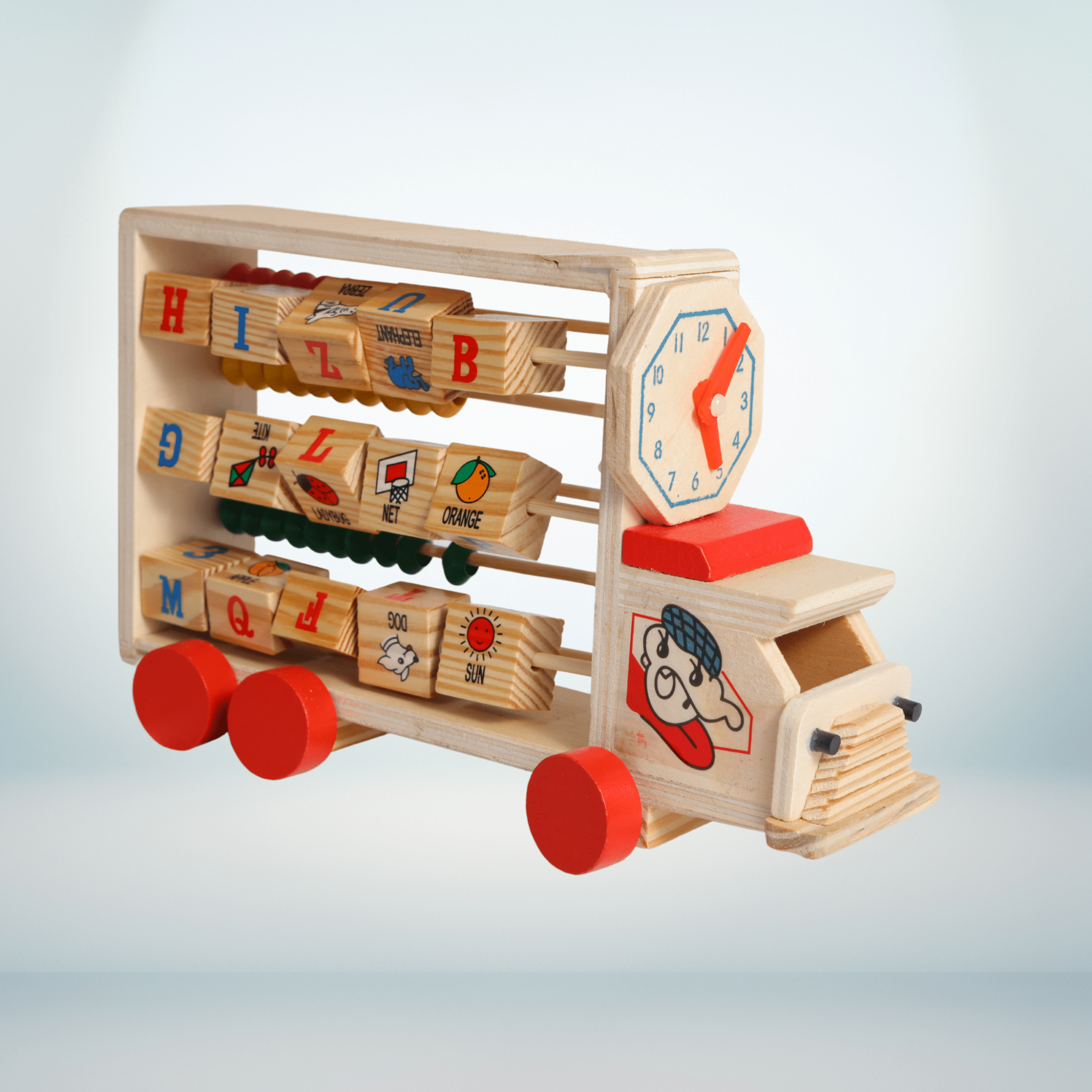 Wooden ABCD and Counting Special Bus - ECOBASKETINDIA