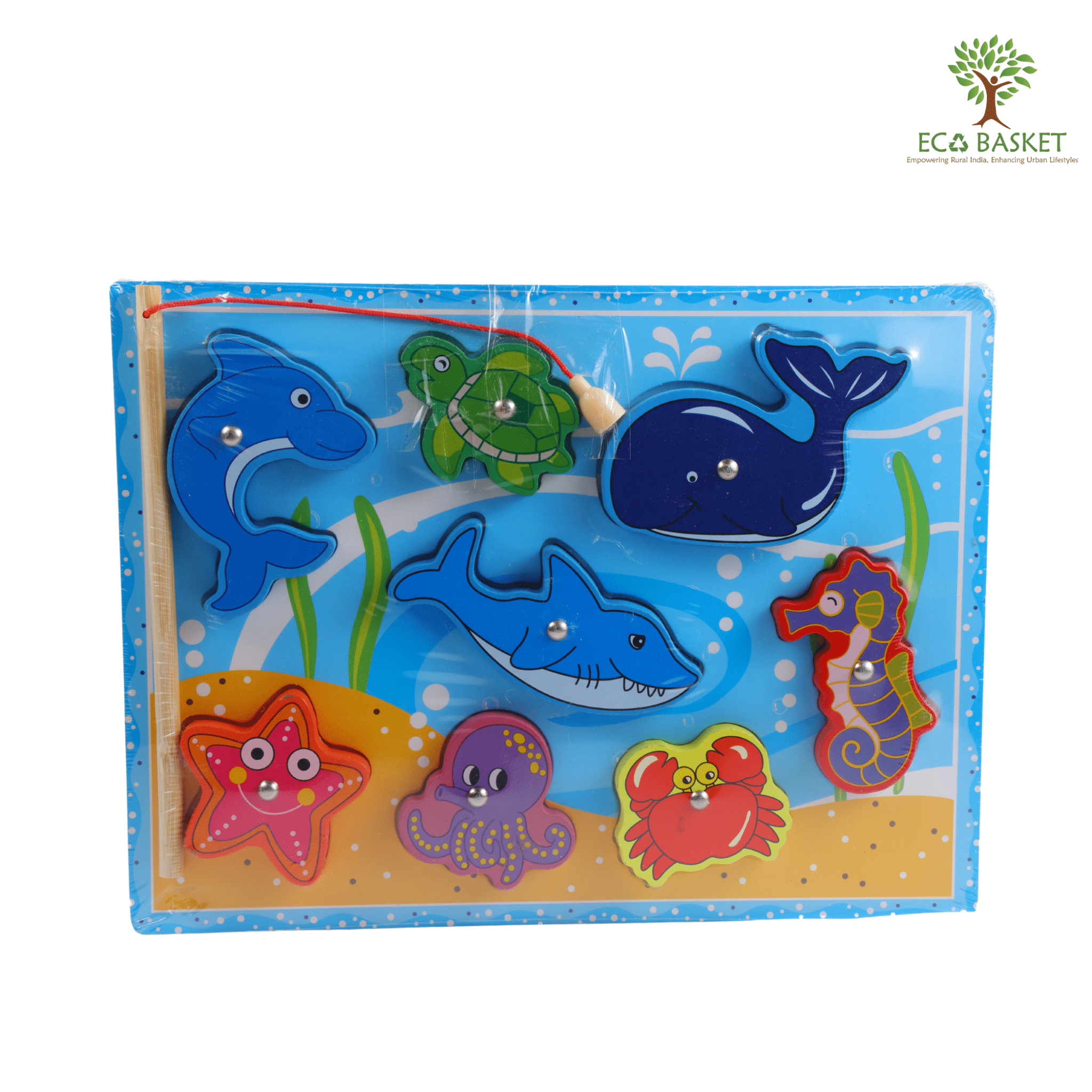 Wooden Magnetic Fishing Board - ECOBASKETINDIA