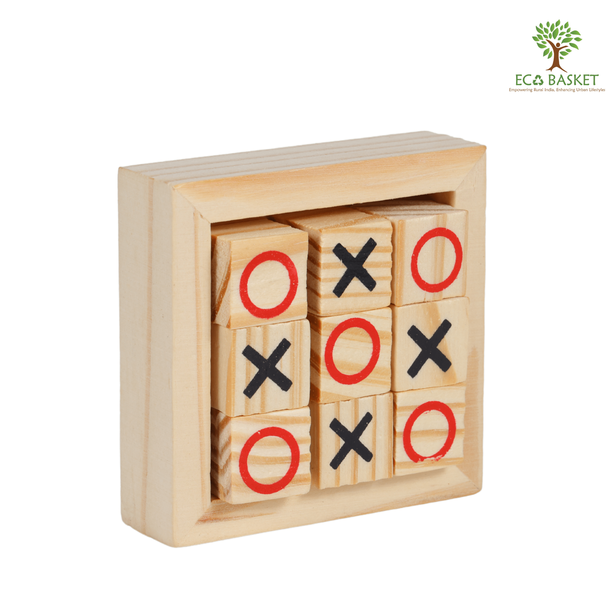 Wooden Tic - Tac - Toe Game - ECOBASKETINDIA